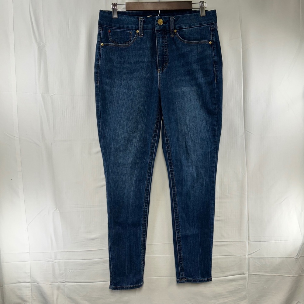 Seven7 Tummyless Skinny Jeans Womens 12 Blue High Rise Friday Wash MY1975DE